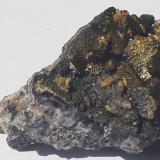 Fluorite, Calcite, Goethite<br />Yongping Mine, Yongping, Yanshan, Shangrao Prefecture, Jiangxi Province, China<br />3 x 2 cm<br /> (Author: Volkmar Stingl)