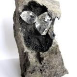 Quartz<br />Ace of Diamonds Mine, Middleville, Town of Newport, Herkimer County, New York, USA<br />Specimen height 6 cm, quartz crystals 17 mm & 11 mm<br /> (Author: Tobi)