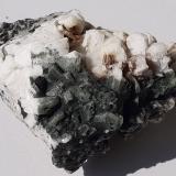 Albite (variety Pericline), Chlorite-group<br />Floitengrund, Ziller Valley (Zillertal), North Tyrol, Tyrol/Tirol, Austria<br />7 x 6,5 cm<br /> (Author: Volkmar Stingl)