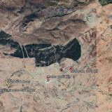 _Mapa modificado de Google Earth©, donde se muestra la población de Touissit, en la región de Jerada oriental, y con los diferentes yacimientos marcados, muy cerca de la frontera con Argelia. (Autor: Carles)
