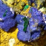 Azurite, Malachite<br />Kamariza Mines, Agios Konstantinos, Lavrion Mining District, Attikí (Attica) Prefecture, Greece<br />84 x 45 mm<br /> (Author: Sante Celiberti)