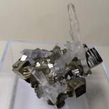 Pyrite, Quartz<br />Huaron mining district, Huayllay District, Pasco Province, Pasco Department, Peru<br />56 x 41 mm<br /> (Author: Sante Celiberti)