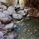 El agua aparece en varias surgencias difusas en la cabecera del valle incluso meses después de las últimas lluvias de la primavera anterior.
Un privilegio teniendo en cuenta que nos encontramos en el desierto de Tabernas, uno de los lugares más secos de España con un promedio de precipitación anual de unos 200 l/m2 (Autor: Josele)