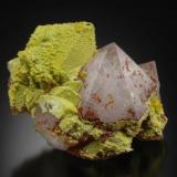 Pyromorphite on Quartz. 
Roughton Gill Mine, Cumbria, England.
When I first purchased this I hadn’t the love of it that I have now. It is a beauty and I appreciate it greatly. One of my favourites! (Author: Gail)