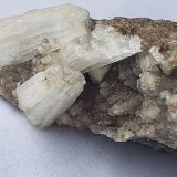 Aragonite, Baryte<br />Magnesite deposit, Bürglkopf, Hochfilzen, Kitzbühel District, North Tyrol, Tyrol/Tirol, Austria<br />3,5 x 1,5 cm<br /> (Author: Volkmar Stingl)