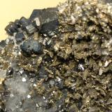 Bournonite, Marcasite, Calcite, Quartz<br />Herja Mine, Chiuzbaia, Baia Sprie, Maramures, Romania<br />14 x 12 cm<br /> (Author: Sante Celiberti)
