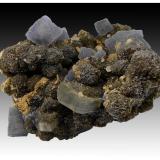 Fluorite, Fluorapatite, Siderite, Muscovite and Pyrite<br />Minas da Panasqueira, Aldeia de São Francisco de Assis, Covilhã, Castelo Branco, Cova da Beira, Centro, Portugal<br />9 cm x 8 cm x 6 cm<br /> (Author: silvia)