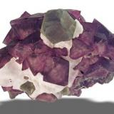 Fluorite ( green dodecahedral )
on Fluorite ( Purple ochtahedral ) 
De’an (near) , Ruichang Co., 
Jiujiang Prefecture, Jiangxi Prov. 
Wushan Mine
23.5 x 13.8 x 14.4 cm (Author: Gail)