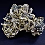 Siderite, Pyrite (octahedral)Minas da Panasqueira, nivel 2, Aldeia de São Francisco de Assis, Covilhã, Castelo Branco, Cova da Beira, Centro, Portugal100 mm x 78 mm x 65 mm (Author: Don Lum)