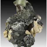 Fluorapatite, Sphalerite, Siderite, Chalcopyrite, Muscovite, Dolomite<br />Minas da Panasqueira, Aldeia de São Francisco de Assis, Covilhã, Castelo Branco, Cova da Beira, Centro, Portugal<br />12 cm x 10 cm x 5 cm<br /> (Author: silvia)