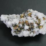 Iridescent pyrite on calcite.jpg (Author: Tracy)