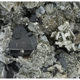 Cassiterite, Muscovite, Pyrite, Marcasite, Quartz<br />Minas da Panasqueira, Aldeia de São Francisco de Assis, Covilhã, Castelo Branco, Cova da Beira, Centro, Portugal<br />7 cm x 6 cm x 4 cm<br /> (Author: silvia)