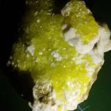 Sulphur with Calcite<br />La Grasta Mine, Delia, Caltanissetta Province, Sicily, Italy<br />14 x 12 cm<br /> (Author: mineralenzo)