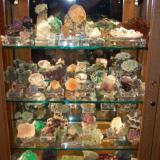 Some of our many Fluorites on display. (Author: Gail)