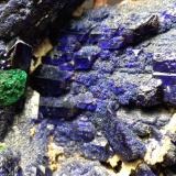 Azurite, Malachite<br />Tsumeb Mine, Tsumeb, Otjikoto Region, Namibia<br />85 x 75 mm<br /> (Author: Sante Celiberti)