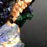 Azurite, Malachite, Tsumcorite, Schultenite, Beaverite-(Cu), Copper, Zincolivenite, Keyite, Calcite<br />Tsumeb Mine, Tsumeb, Otjikoto Region, Namibia<br />85 x 75 mm<br /> (Author: Sante Celiberti)