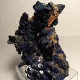 Azurite, Malachite, Tsumcorite, Schultenite, Beaverite-(Cu), Copper, Zincolivenite, Keyite, Calcite<br />Tsumeb Mine, Tsumeb, Otjikoto Region, Namibia<br />85 x 75 mm<br /> (Author: Sante Celiberti)