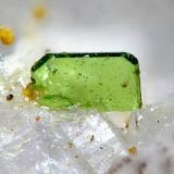 Torbernite<br />La Paloma Mine, Zarza la Mayor, Mancomunidad Rivera de Fresnedosa, Cáceres, Extremadura, Spain<br />FOV 0.7 mm.<br /> (Author: Rewitzer Christian)