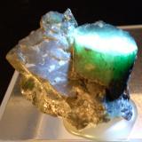 Beryl (variety emerald)<br />Carnaíba mining district, Campo Formoso ultramafic complex, Pindobaçu, Centro-Norte Baiano, Bahia, Northeast Region, Brazil<br />42 x 34 mm<br /> (Author: Sante Celiberti)