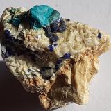 Azurite, Malachite, Dolomite<br />Ringenwechsel Mining District, Troi, District Schwaz, Inn Valley, North Tyrol, Tyrol/Tirol, Austria<br />2 x 1,5 cm<br /> (Author: Volkmar Stingl)