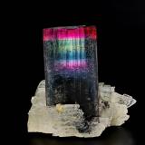 Elbaite, Albite<br />Coronel Murta, Vale do Jequitinhonha, Minas Gerais, Brazil<br />3.6 x 3.4 cm<br /> (Author: am mizunaka)