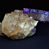 Fluorite, Calcite<br />Minerva I Mine, Ozark-Mahoning group, Cave-in-Rock Sub-District, Hardin County, Illinois, USA<br />125 mm x 85 mm<br /> (Author: Don Lum)