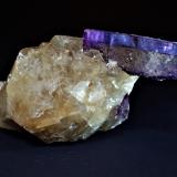 Fluorite, CalciteMina Minerva I, Grupo Ozark-Mahoning, Sub-Distrito Cave-in-Rock, Condado Hardin, Illinois, USA125 mm x 85 mm (Author: Don Lum)