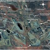 Aerial photograph showing detailed mine plan as it existed in 2019. (Author: silvia)
