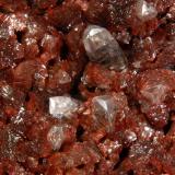 Beta-Roselite and Calcite<br />Oumlil Mine, Oumlil, Bou Azzer mining district, Zagora Province, Drâa-Tafilalet Region, Morocco<br />7.9 x 4.5 x 4.2 cm.<br /> (Author: Michael Shaw)