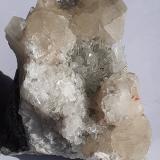 Calcite, Quartz<br />Baimashan tunnel (construction site), Qianbaxia, Wuyishan, Nanping Prefecture, Fujian Province, China<br />10,5 x 5,5 cm<br /> (Author: Volkmar Stingl)