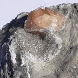 Celestine, Calcite<br />Dornburg-Camburg, Saale-Holzland-Kreis, Thuringia/Thüringen, Germany<br />FoV 4 cm<br /> (Author: Volkmar Stingl)