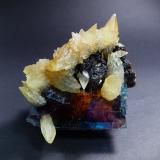 Fluorite, Calcite, Sphalerite<br />Annabel Lee Mine, Harris Creek Sub-District, Hardin County, Illinois, USA<br />125 mm x 115 mm<br /> (Author: Don Lum)