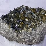 Vesuvianite, ClinochloreAlpe Burgum, Valle Vizze, Provincia Bolzano, Trentino-Alto Adige (Trentino-Südtirol), Italia1,5 x 1 cm (Author: Volkmar Stingl)