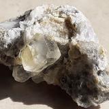 Fluorite, Barite<br />Lead mines, Obernberg am Brenner, Innsbruck-Land District, Tyrol/Tirol, Austria<br />2 x 1 cm<br /> (Author: Volkmar Stingl)