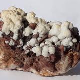 Aragonite, Baryte<br />Paleokamariza Mines, Lavrion Mining District, Attikí (Attica) Prefecture, Greece<br />4,5 x 2,5 cm<br /> (Author: Volkmar Stingl)