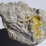 Smithsonite (variety cadmian smithsonite)Mina Feigenstein, Monte Wannig, Nassereith, Distrito Imst, Tirol Norte, Tirol, Austria8 x 5 cm (Author: Volkmar Stingl)