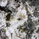 Titanite, Epidote, Albite (variety Pericline), Orthoclase (variety Adularia)<br />Hollersbach Valley, Hohe Tauern, Salzburg, Austria<br />7,5 x 5 cm<br /> (Author: Volkmar Stingl)