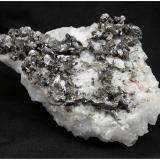 Marcasite, Quartz<br />Bou Nahas Mine, Oumjrane mining area, Alnif Commune, Tinghir Province, Drâa-Tafilalet Region, Morocco<br />140 mm x 90 mm x 80 mm<br /> (Author: silvia)