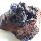 Azurite on matrix from Morenci mine Arizona, specimen 38 mm long, Azurite 5mm (Author: nurbo)
