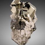 Pyrite<br />Huanzala Mine, Huallanca District, Dos de Mayo Province, Huánuco Department, Peru<br />14 x 14 x 26 cm / main crystal: 9.0 cm<br /> (Author: MIM Museum)