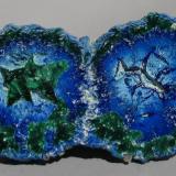 Double geode of azurite/malachite (3.2 x 1.7 x 0.5 cm) from Inyo Co., California, USA, purchased from Rob Lavinsky (Author: Linda St-Cyr)