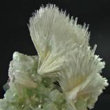 Mesolite on  Apophyllite on Trapp basalt matrix, Poonah district, India.
Size 12 x 10.5 x 7.5 cm. (Author: Montanpark)