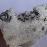 Stibnite, Quartz<br />Alto do Sobrido Mine, Meires, Gondomar, Porto District, Porto Metropolitan Area, Norte, Portugal<br />3 x 2 cm<br /> (Author: Volkmar Stingl)