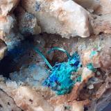 Azurite, Malachite, Dolomite<br />Ringenwechsel Mining District, Troi, District Schwaz, Inn Valley, North Tyrol, Tyrol/Tirol, Austria<br />FoV 1,5 x 1 cm<br /> (Author: Volkmar Stingl)