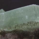 Apophylite close up, you can see micro quartz crystals on its underside, apophylite crystal size 35 x 10 x 10 mm (Author: nurbo)