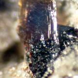 Ferrohornblenda<br />Canteras Pollena, Pollena Trocchia, Monte Somma, Complesso Somma-Vesuvio, Ciudad metropolitana de Nápoles, Campania, Italia<br />< 1 mm<br /> (Autor: José Luis Zamora)
