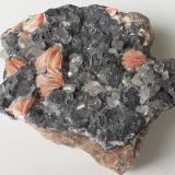 Galena, Barite, CerussiteMibladen (distrito minero Mibladen), Midelt, Provincia Midelt, Región Drâa-Tafilalet, Marruecos8,5 x 7 cm (Author: Volkmar Stingl)