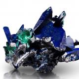 Azurite<br />Milpillas Mine, Cuitaca, Municipio Santa Cruz, Sonora, Mexico<br />13 x 8 x 9 cm / main crystal: 6.0 cm<br /> (Author: MIM Museum)