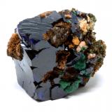 Azurita, MalaquitaOumjrane mining area, Alnif Commune, Tinghir Province, Drâa-Tafilalet Region, Morocco3,2 x 3,1 x 2,5 cm. (Autor: carles)