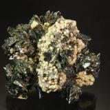 Arsenopyrite, Siderite, Marcasite, Muscovite<br />Minas da Panasqueira, level 0, Aldeia de São Francisco de Assis, Covilhã, Castelo Branco, Cova da Beira, Centro, Portugal<br />7.3 × 6.9 × 3.8 cm<br /> (Author: Michael Shaw)